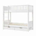 Vipack Hochbett Scott aus Kiefernholz, Weiß, 90x200 cm, mit Schubladen und Lattenrost