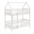 Masseno Etagenbett Elena 80x160 Weiß, Hochbett mit Treppe, Jugendbett mit Schutz und Lattenrost für Kinder