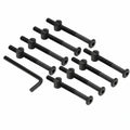 PATIKIL 12er Set M6 x 85 mm Zylinderschrauben mit Sechskantkopf, inklusive Schraubenschlüssel, für Etagenbetten und Möbel, schwarz
