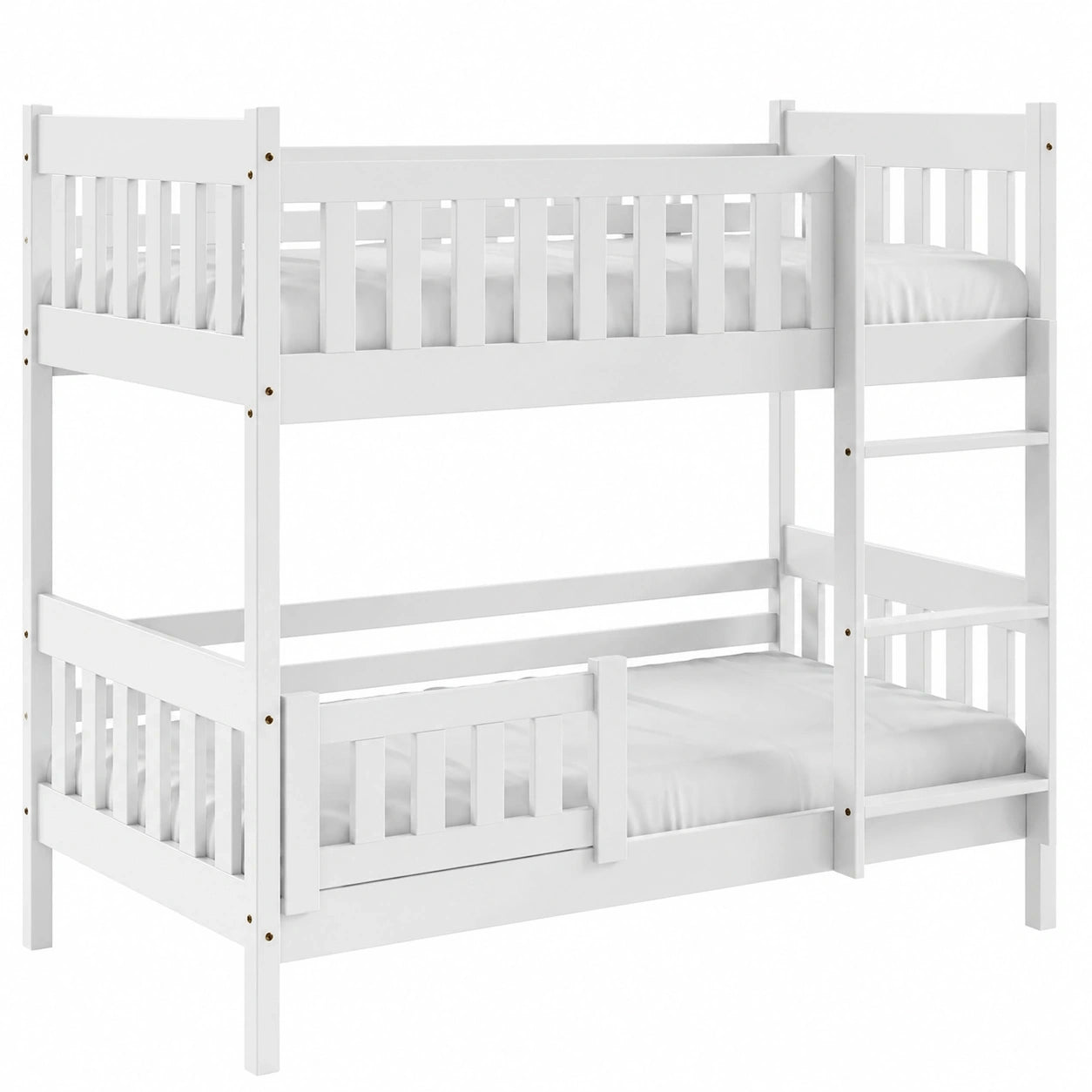 Lucia Hochbett 80x160 Weiß mit Treppe und Rausfallschutz, Jugend- und Kinderbett inklusive Lattenrost