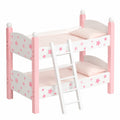 Bayer Chic 2000 Holzpuppen-Etagenbett mit Sternen in Rosa, inklusive Leiter und Bettwäsche, geeignet für Puppen bis 48 cm