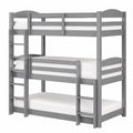 Flexibles 3-in-1 Hochbett für Kinder, 90x200cm, Kiefernholz, umbaubar zu Einzel- oder Doppelbett, platzsparend, ohne Matratze (Grau)