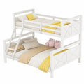 Moimhear Hochbett 90/140x200cm mit Leiter, Schutzgeländer, umbaubar in Einzelbetten, Holzbett für Kinder und Erwachsene - Weiß