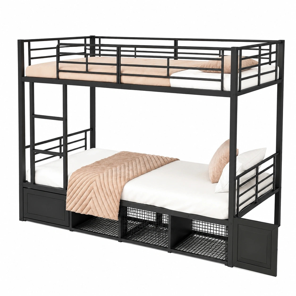 Lexiou Jugend-Etagenbett 90x200cm mit Fallschutz und Stauraum