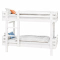 Massivholz Etagenbett für Kinder, 90x190 cm, in zwei Einzelbetten umwandelbar, weiß