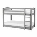 Massives Stockbett für Kinder und Jugendliche, leicht montierbar, 90x200cm, Kiefernholz, Grau