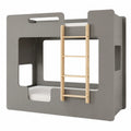 Kinder-Etagenbett 70x160 cm Grau mit Sicherung & Lattenrost, Holz, bis 230 kg - Für Jungen & Mädchen