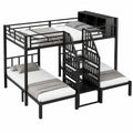 Praktisches YESGIGA Etagenbett mit Stauraum, Dreibettoption, Sichere Treppe, Robuste Struktur, 90x200cm & 140x200cm